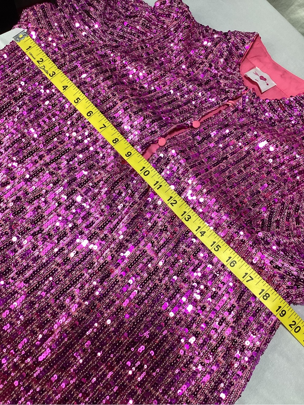 Buddy Love Pink Sequin Tiered Bell Sleeve Mini Dress - Picture 9 of 10